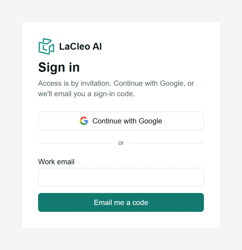 The sign-in page